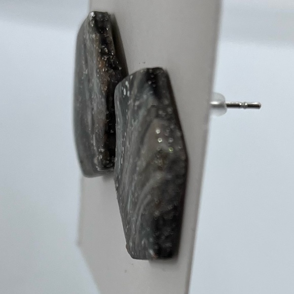 Handcrafted Hexagon Earrings - Picture 7 of 7